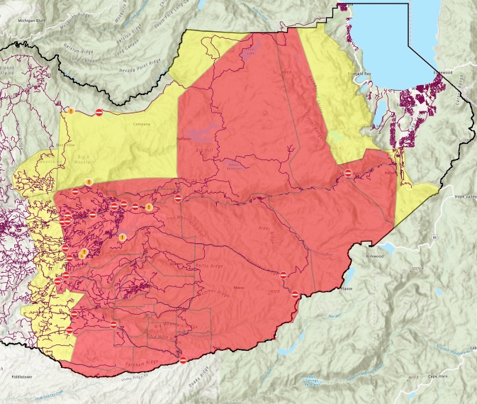 Highway 50 closure extended east to Meyers Junction Serving Minden