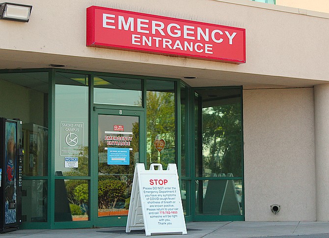 The entrance to the emergency room at Carson Valley Medical Center on Wednesday morning.