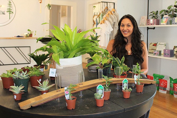 Keep Growing proprietor Sarah Longero-Durham poses with her healing plants in her new healing arts store at 403 N. Nevada St. in the heart of downtown Carson City. (Photo: Ronni Hannaman)
