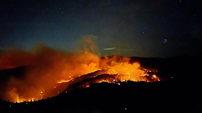 Caldor Fire on the evening of September 9, 2021 in Division QQ. U.S. Forest Service photo by Kaleena Lynde