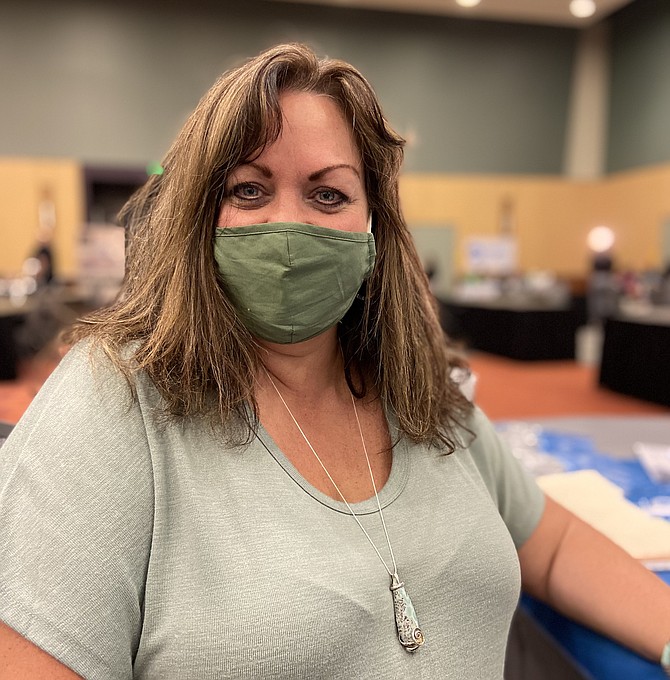 Rebecca Sargeant, HR assistant at Pamlico Air in Reno, attended the Reno + Sparks Chamber's Sept. 14 job fair. Pamlico was one of roughly 50 businesses with a booth at the event.