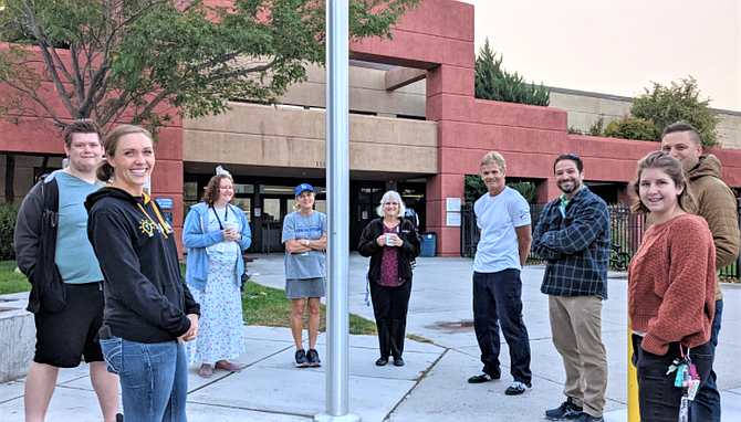 CHS teachers, local pastors, and one student meet at 7 am for See You at the Pole Sept 22.
