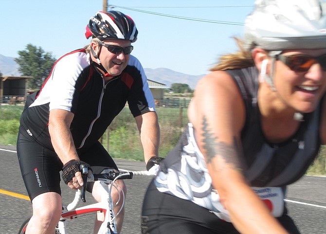 Cyclists compete in a past No Hill Hundred event.
