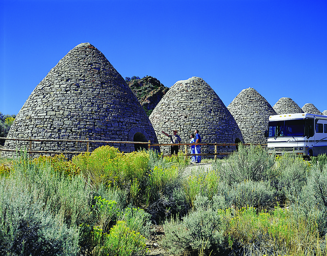 The impressive Ward Charcoal Ovens, built in 1876, are part of the historic Ward Mining District in eastern Nevada.