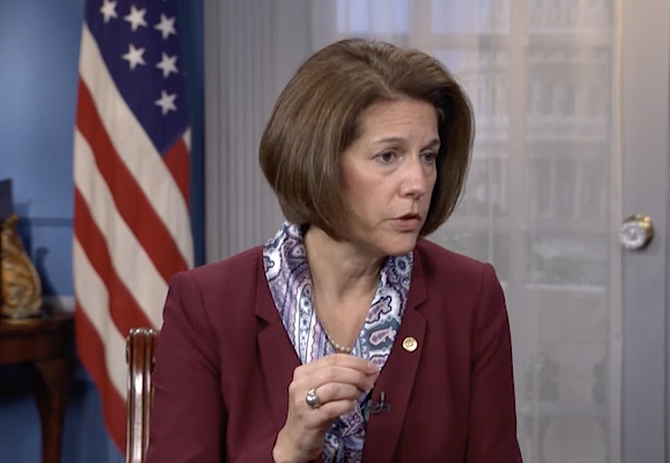 U.S. Sen. Catherine Cortez Masto is seen in a screenshot from her appearance on Nevada Newsmakers that aired Sept. 29, 2021.