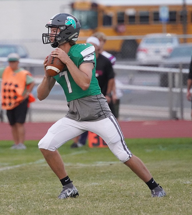 Fallon quarterback Keaton Williams led Fallon with 124 passing yards, including a deep strike in the second half, in Fallon’s 28-14 win against Spring Creek on Saturday.