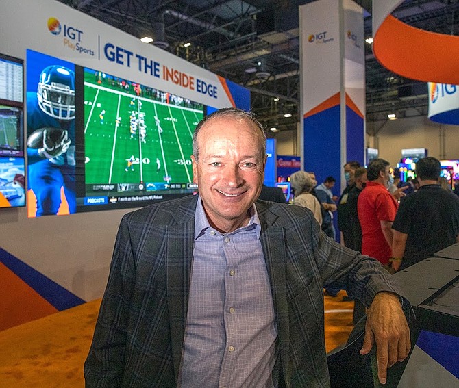 Joe Asher, President of Sports Betting at IGT, at the Global Gaming Expo on Thursday, Oct. 5, 2021, in Las Vegas.