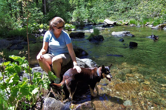 Colleen Reid, chief financial officer at Carson Valley Medical Center, pictured with her dog Ditto, was diagnosed with an aggressive form of breast cancer in 2019. Seen here with her dog Ms. Ditto, she encourages women to take part in CVMC’s Mammo Month promotion to receive a $50 3D mammogram during the month of October.