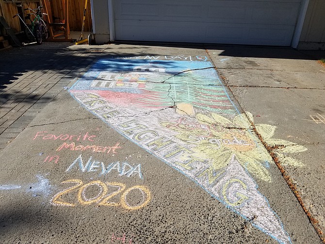 The Nevada Day 2020 Chalk Art Contest first place winner.