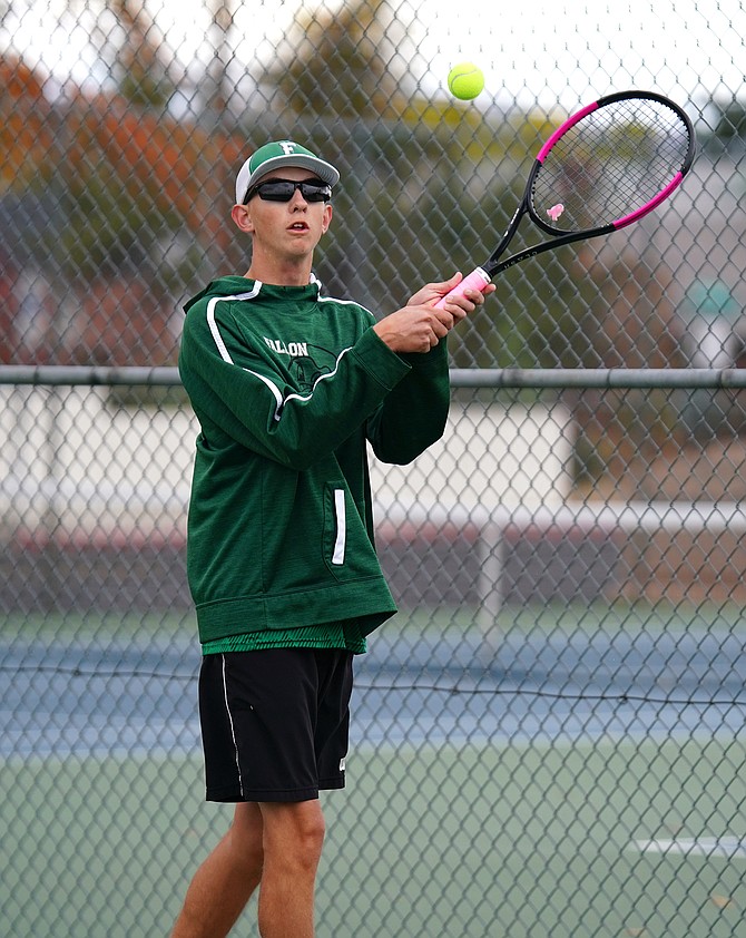 Fallon’s Owen Palmer won his first round of the 3A regional tennis tournament before falling in the quarterfinals on Saturday.