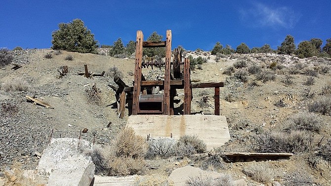 Stamp mill at the site of Pine Grove, an historic mining camp, now a ghost, located near Yerington.
