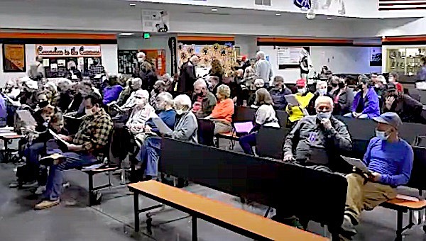 A screen shot of the beginning of the Town Hall meeting at Douglas High School on Oct. 21. Videos of both meetings are located at www.dcsd.k12.nv.us
