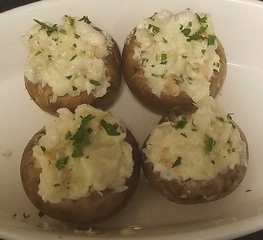 Seafood-stuffed mushrooms are very popular at Js’ Old Town Bistro.