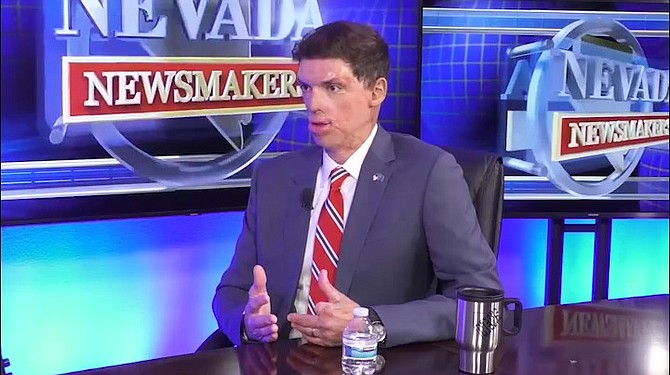 Screenshot of Sam Brown during his appearance on Nevada Newsmakers that aired Nov. 4, 2021.