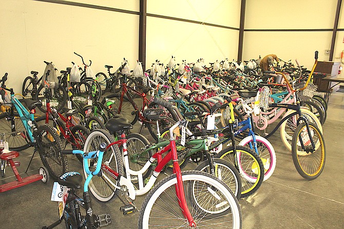 Bicycles await their new owners at the Douglas County Fairgrounds during last year's Project Santa.