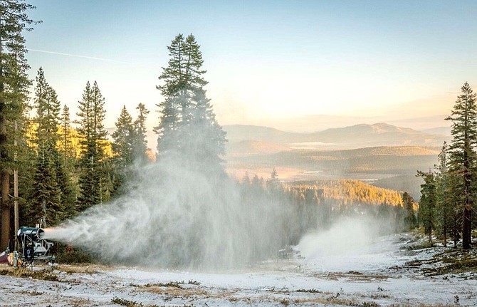 The snow guns at Northstar California were fired up on Monday.
Katey Hamill/Northstar California
