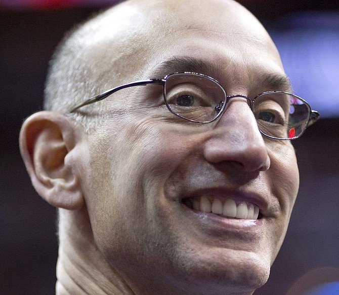 NBA Commissioner Adam Silver at a game between the Cleveland Cavaliers and Washington Wizards at Verizon Center on November 21, 2014 in Washington, D.C.