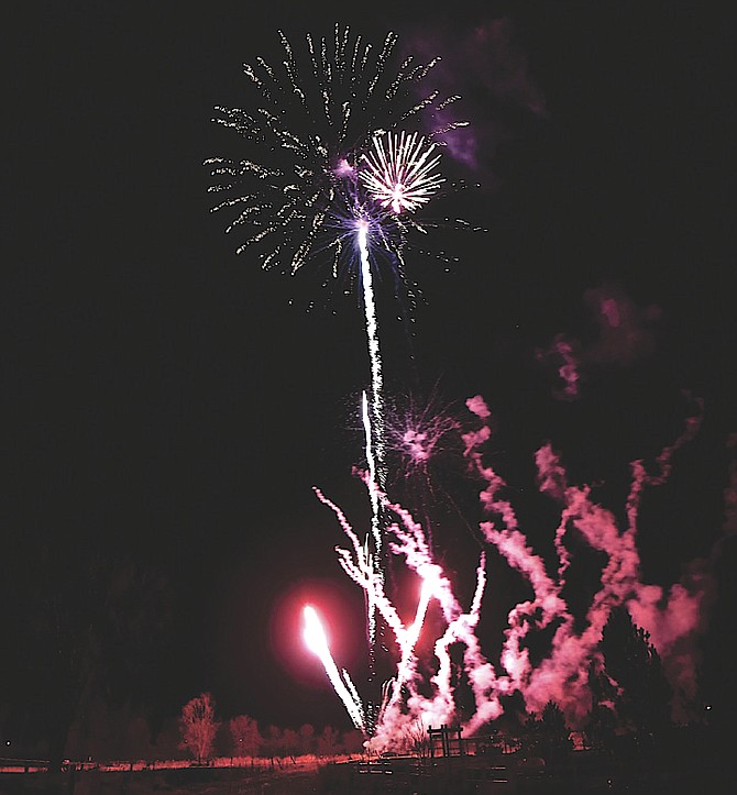 The Christmas Kickoff in Gardnerville started including fireworks in 2016. R-C File Photo