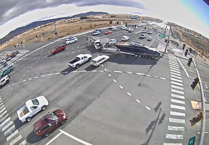 The scene of the crash on Nov. 9, 2021 at the intersection of Interstate 580 and South Carson Street. (Photo: Nevada Highway Patrol)