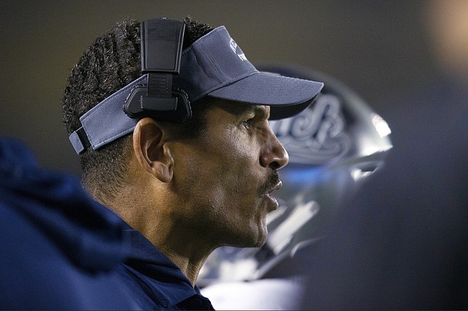 Nevada head coach Jay Norvell watches his team take on California on Sept. 4, 2021, in Berkeley, Calif. (AP Photo/D. Ross Cameron)