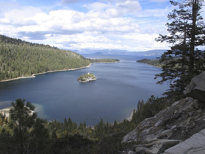 Emerald Bay's mouth to Lake Tahoe shown Oct. 20, 2021. (AP Photo/Scott Sonner)