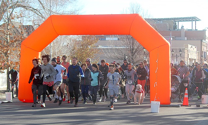And they're off. More than 400 runners participated in the Thanksgiving Turkey Trot to benefit the Carson Valley Community Food Closet and Douglas Animal Welfare Group.