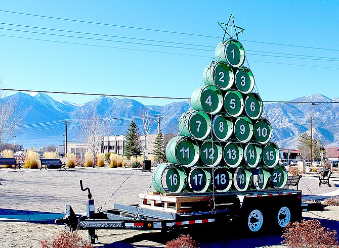The Town of Minden's giant advent calendar is up at the intersection of highways 395 and 88.
