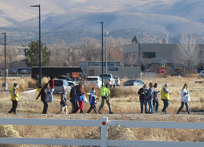 Employees evacuated from the Gardnerville Walmart on Thursday afternoon.