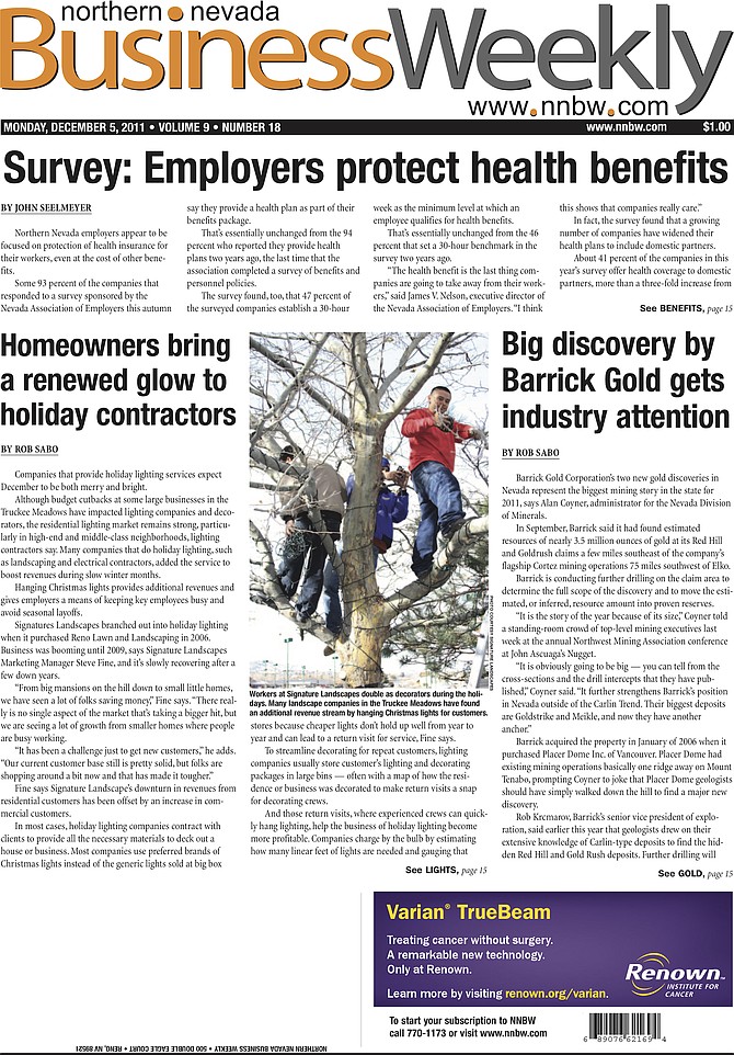 Cover page of the Dec. 5, 2011, print edition of the NNBW.