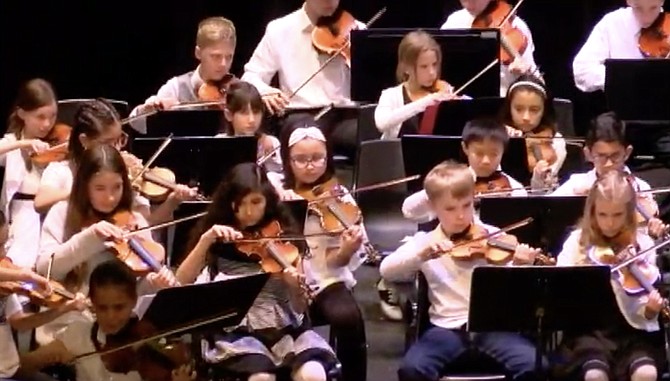 Symphony Youth Strings shown in concert in December 2019.