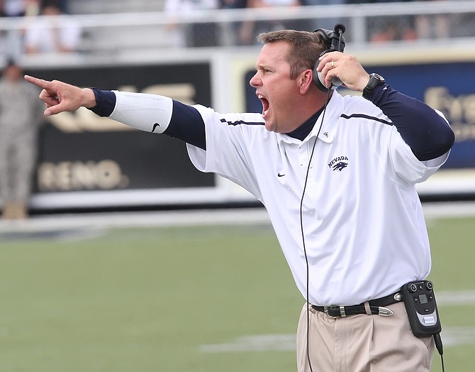 Ken Wilson coaching for Nevada during a game against the University of Idaho in 2009. (Photo: Nevada Athletics)