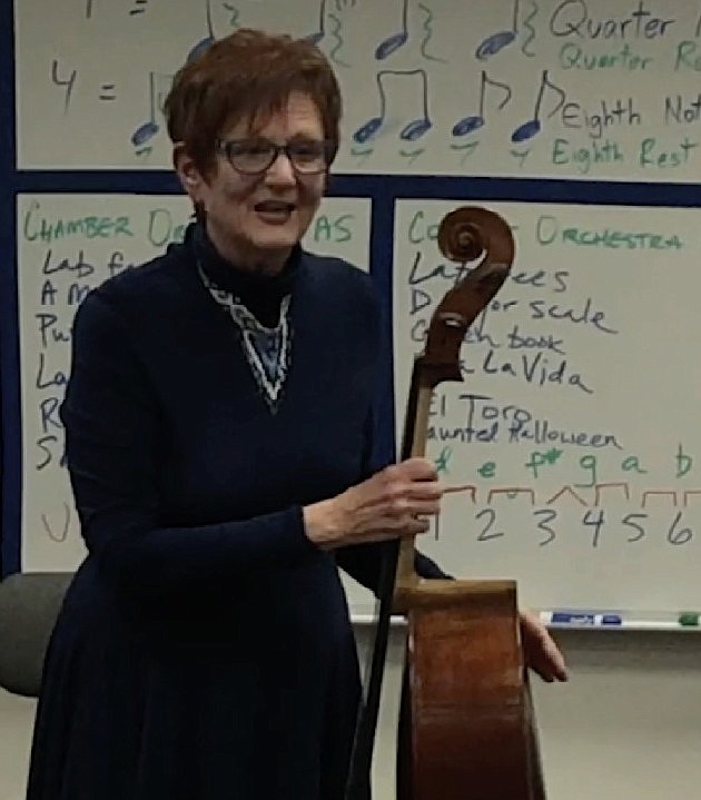 Priscilla Hawkins in video presentation, ‘A Talk and Workshop on the Cello.’