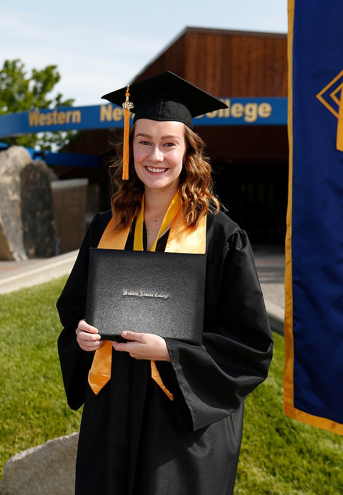 By participating in Western Nevada College’s Jump Start program, Maria Whitaker graduated from WNC in spring 2020 at the same time she was graduating from Churchill County High School.