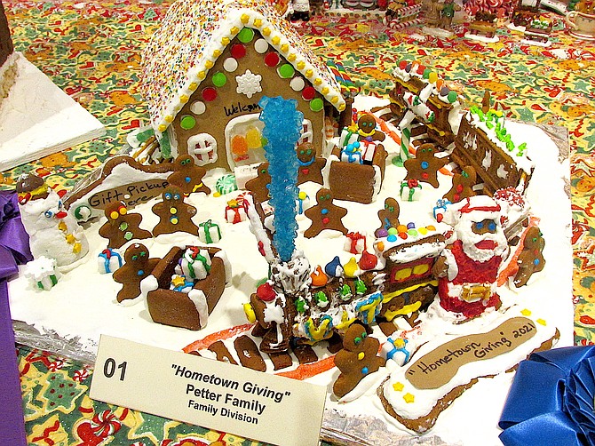 First place and Best of Show gingerbread contest award was won by ‘Hometown Giving’ by the Petter Family at the annual Carson Valley Museum