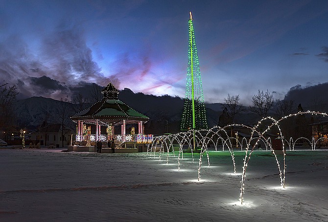 Twilight over the Sierra rivaled the Christmas lights in Minden Park this weekend.