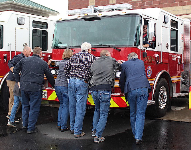 East Fork Fire Protection District officials home a new engine during a 40th anniversary celebration at Station 12 in Sunridge earlier this year.