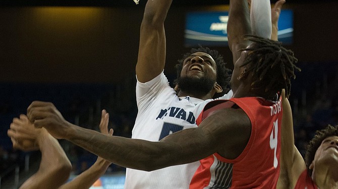 Nevada’s Warren Washington had 12 points and 11 rebounds against New Mexico on Jan. 1, 2021 in Reno. (Photo: Nevada Athletics)
