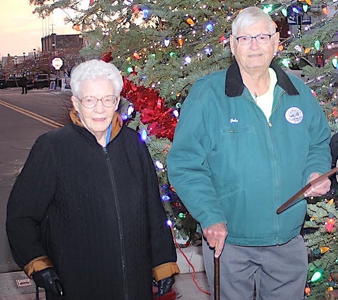 Retired Councilman John Tewell, with his wife Faye at the 2020 Christmas tree lighting, died in June.