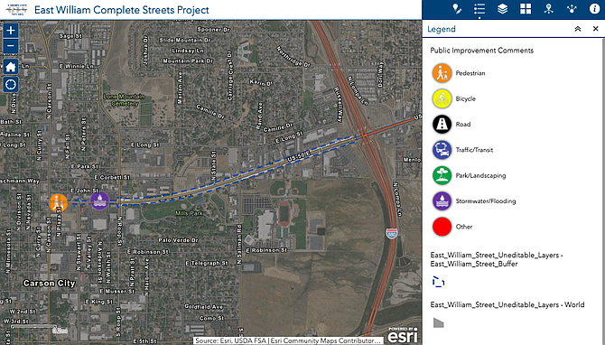 Public Works released an interactive map and survey for Carson City residents to provide their thoughts on improvements needed along East William Street. Visit www.carsonproud.com/east-william-complete-streets-project.