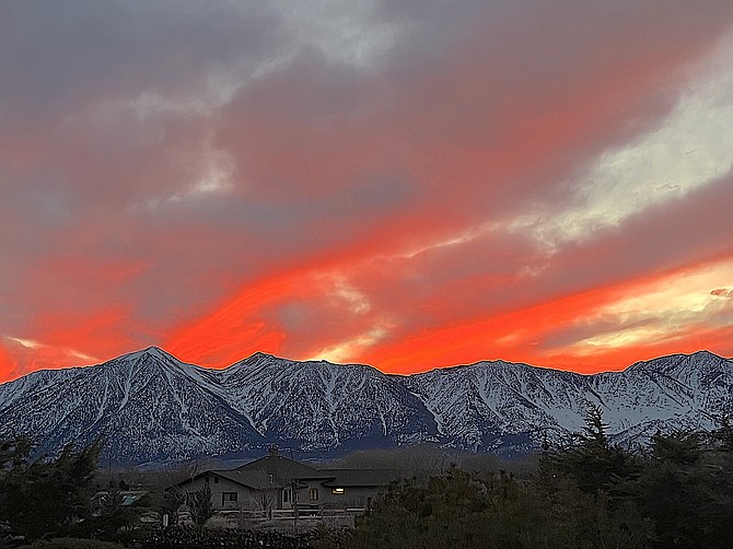 Thursday's sunset notches another spectacular sky in this photo by Gardnerville resident Peggy Frick