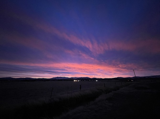 Carson Valley resident Frank Dressel captured the purple in the sky in this photo he sent in on Thursday.