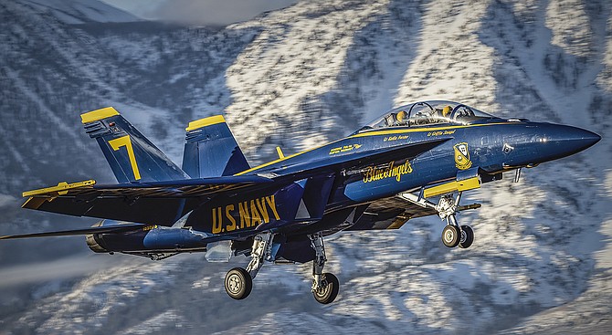 A Blue Angels F/A18 makes a scouting trip to Minden-Tahoe Airport on Thursday and Friday.