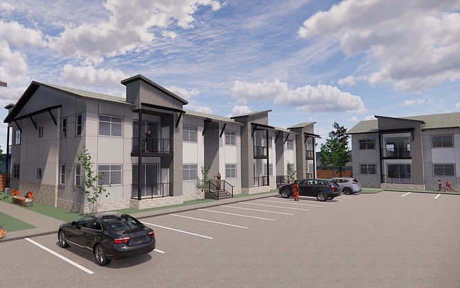 Rendering of the 140-unit garden-style multifamily project, named The Marlette, planned at Little Lane and Janas Way in Carson City.