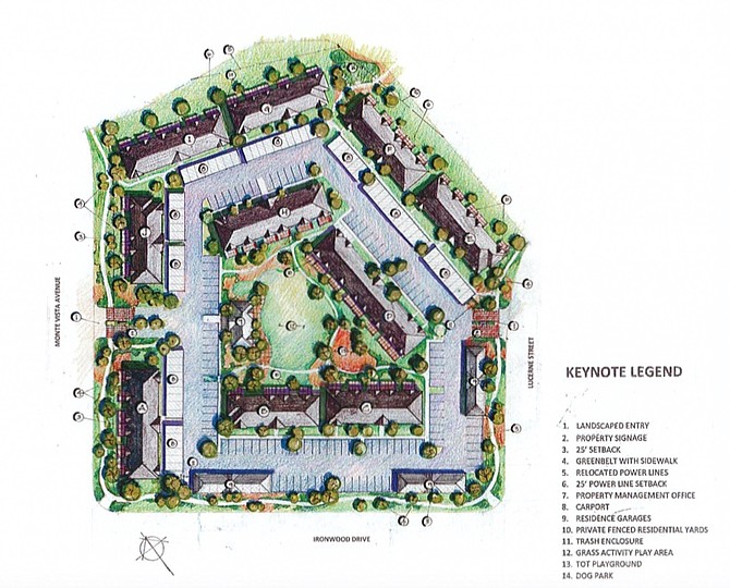 A rendering of the layout of a multifamily project north of Ironwood in Minden.