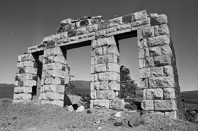 Stone ruins in the old mining town of Candelaria, located south of Mina, off U.S. Highway 95.