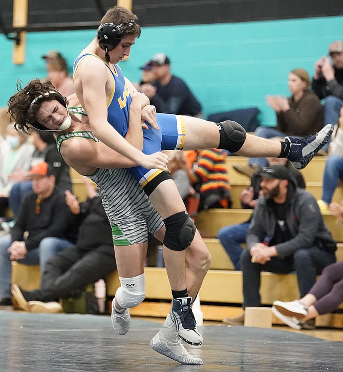 Junior Steven Moon was the only Greenwave wrestler to finish undefeated in last weekend’s league dual event at North Valleys High School.