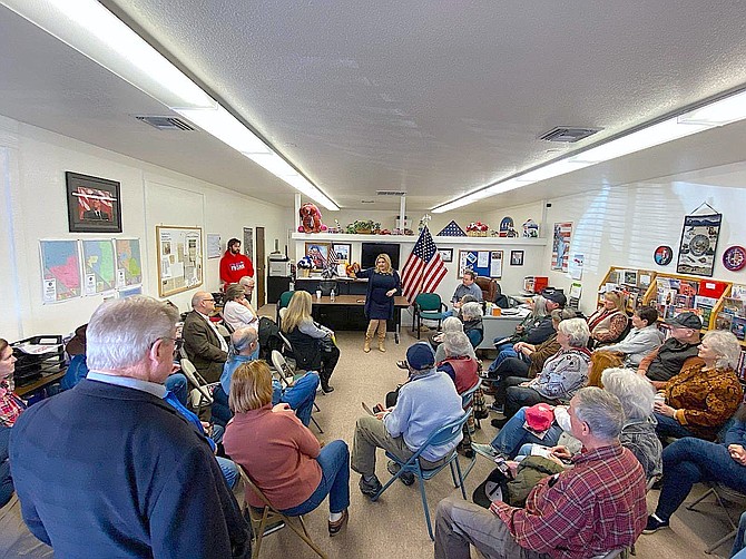 Candidate for governor Michelle Fiore was in Gardnerville on Saturday. Photo Special to The R-C