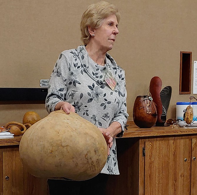 Gourd artist Kristy Dial spoke at the Jan. 22 Carson Valley Art Association meeting.