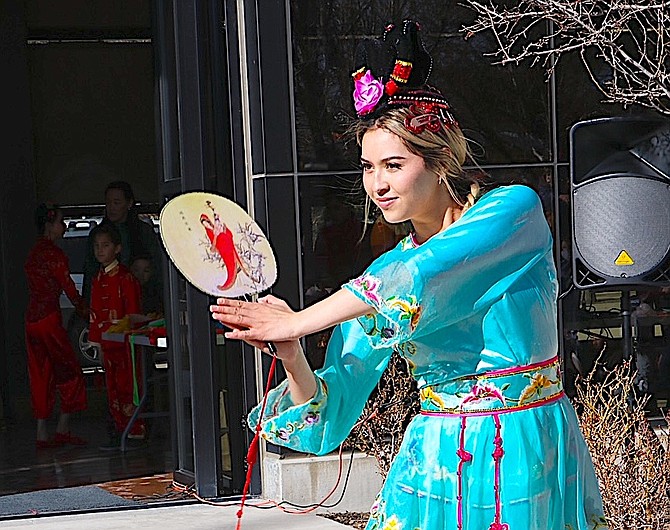 Ingrid Carlson performs an Ancient Fan Dance. The ancient fan is called Tuan Shan. This dance was popular spanning several ancient dynasties. It was to be performed as entertainment to the emperor.