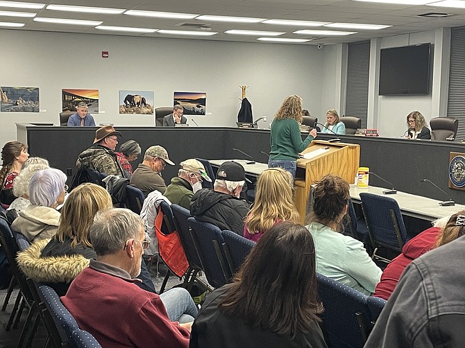 Carson City residents provide public comment to the Carson City School District Board of Trustees Tuesday night before they vote on the new superintendent.